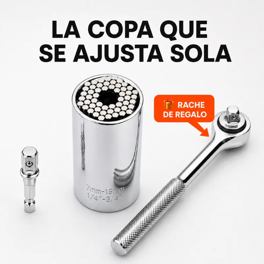 Copa Universal 54 Pines: afloja y aprieta cualquier tuerca o tornillo, se ajusta sola en segundos