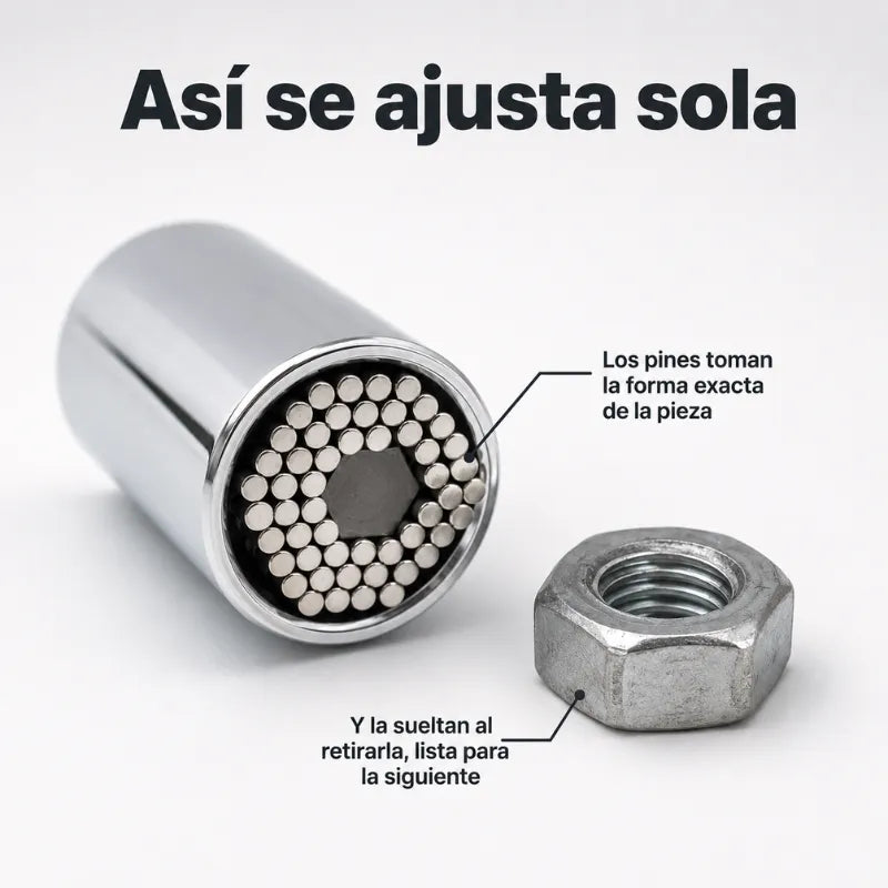 Copa Universal 54 Pines: afloja y aprieta cualquier tuerca o tornillo, se ajusta sola en segundos