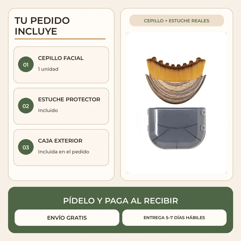 Contenido del pedido: cepillo facial, estuche protector y caja exterior