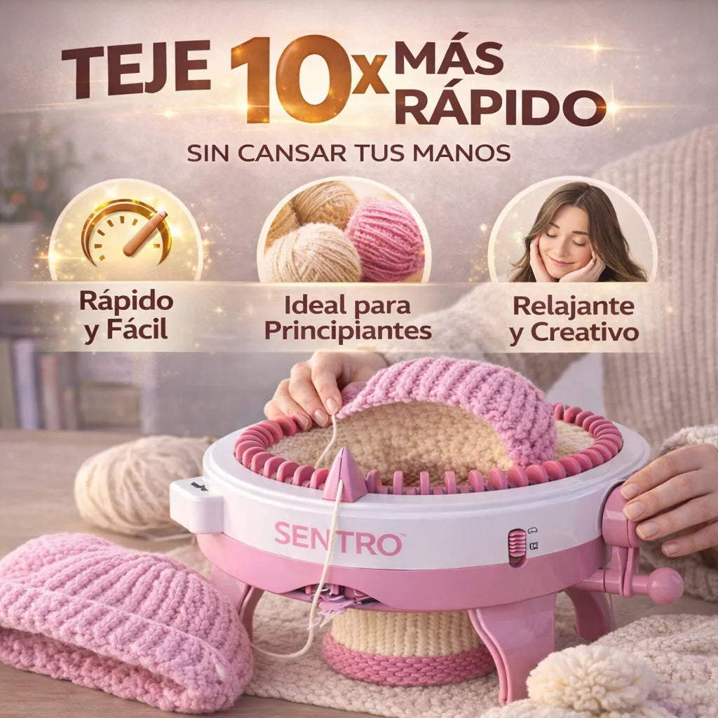 Teje 10x Más Rápido - Máquina Inteligente de 40 Agujas