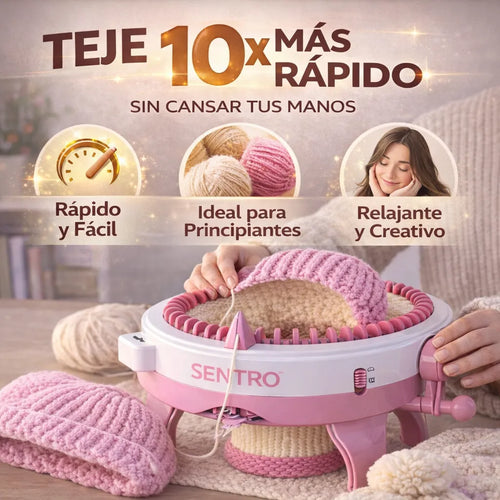Teje 10x Más Rápido - Máquina Inteligente de 40 Agujas
