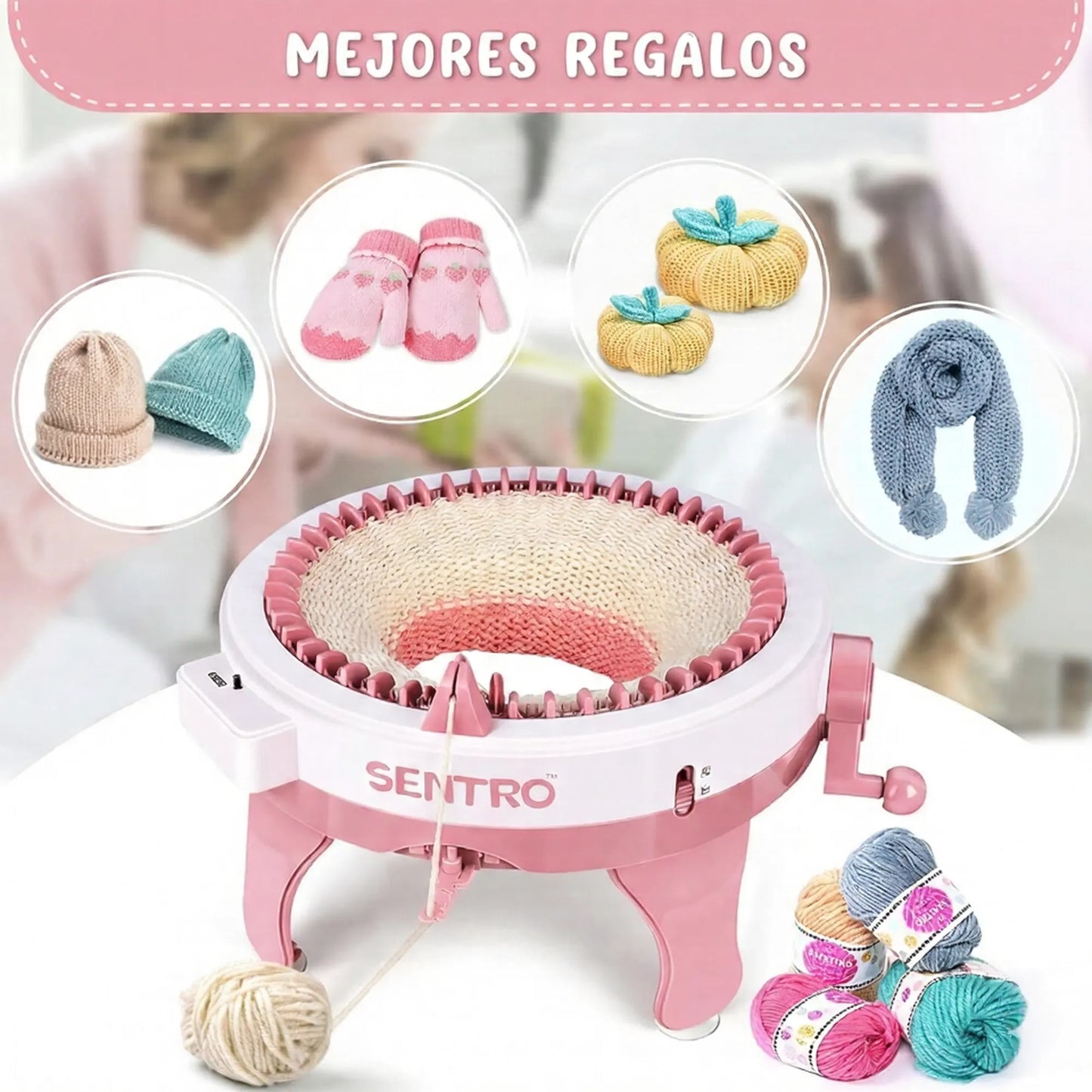 Teje 10x Más Rápido - Máquina Inteligente de 40 Agujas