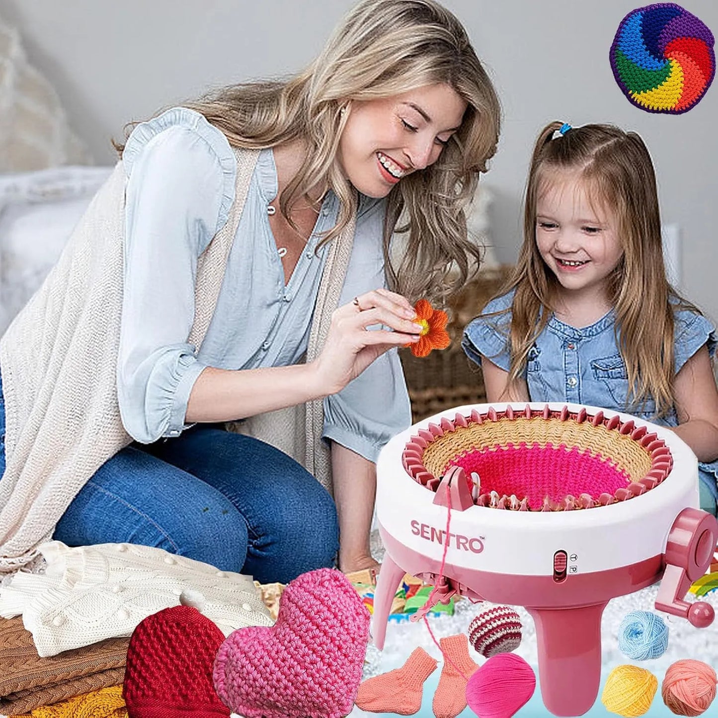 Teje 10x Más Rápido - Máquina Inteligente de 40 Agujas