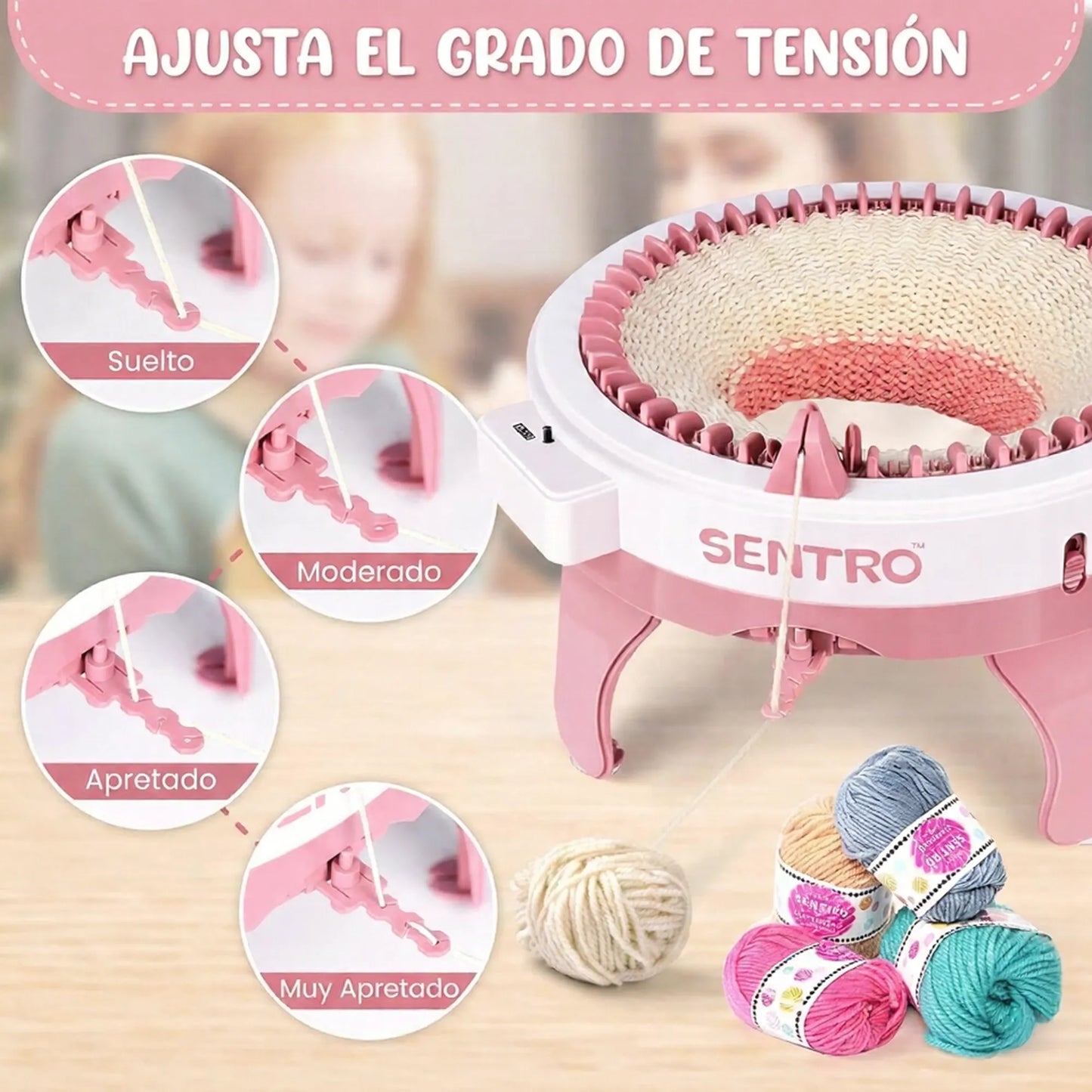 Teje 10x Más Rápido - Máquina Inteligente de 40 Agujas